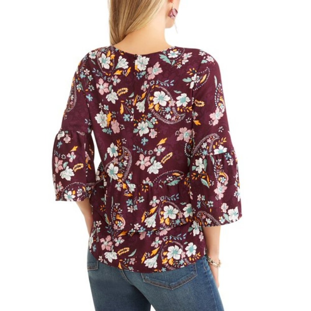 NWOT Floral peplum blouse